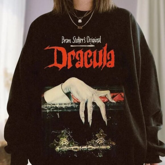 Halloween Dracula Sweatshirt, Dracula Novel Sweatshirt, Scary Halloween Sweater - Picture 1 of 1